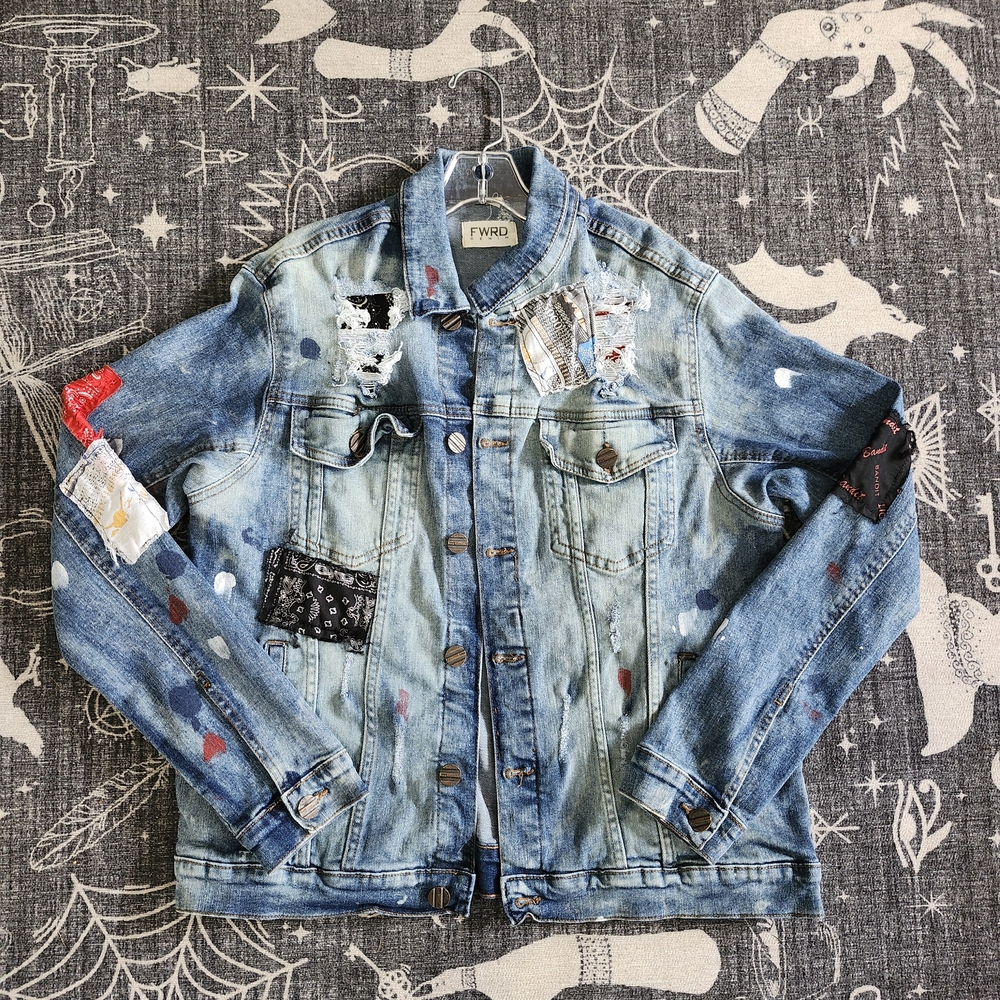 Bandit Blue Denim Jacket with Black Patch